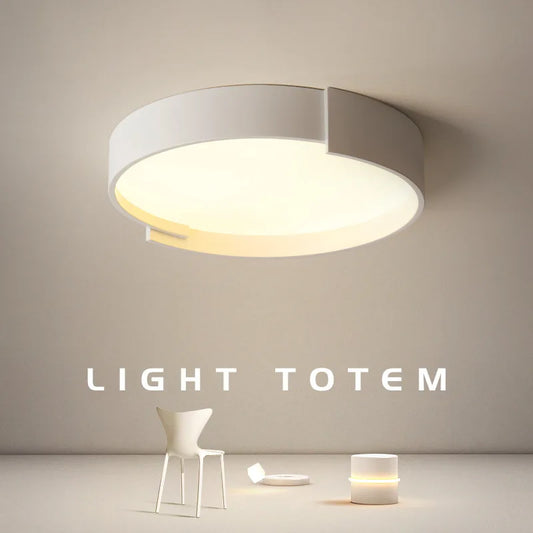 Decorbites™ LED-Deckenleuchte für das Hauptschlafzimmer in Weiß-Grau, modern rund für das Arbeitszimmer