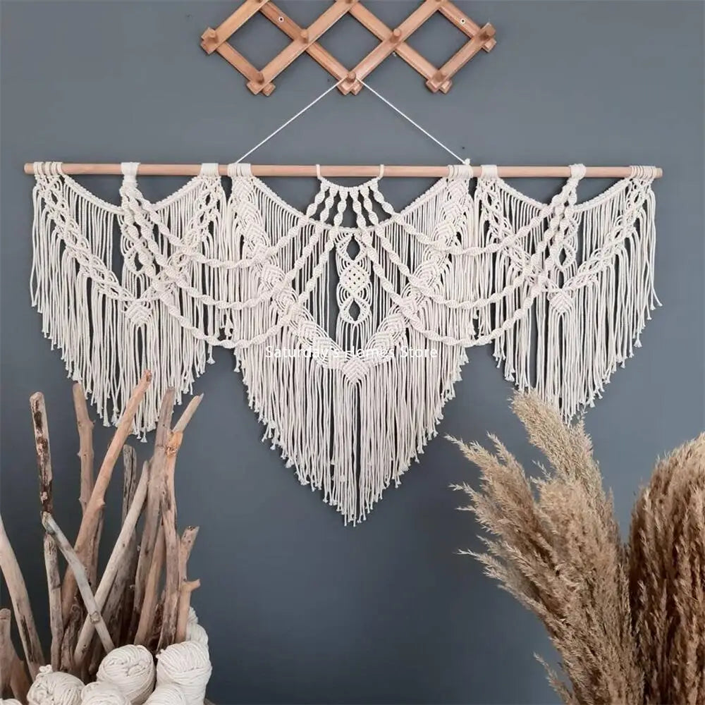 Decorbites™ Große Makramee-Bohemian-Wandbehang für Boho-Dekoration im Wohnzimmer