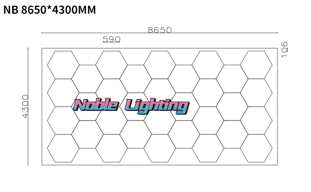 DecorBites™ Hexagon Ceiling Light 6500K for Car Wash Beauty Garage Wall with Honeycomb Design