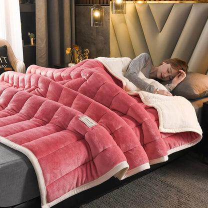 Decorbites™ Kuscheliges Korallen-Fleece 3-Lagiges Bettdecken für Herbst- & Winterwärme