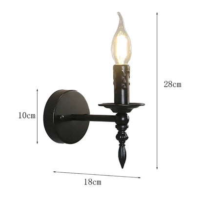 Decorbites™ Eisenkunst-Wandlampe: Retro-Schwarze Kerzen-LED-Wandleuchten für Wohnzimmer, Nachttisch & Flur