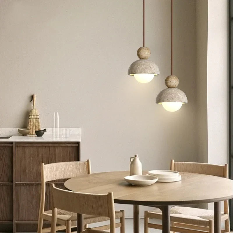 Decorbites™ Glas-Kugelleuchte - Verstellbares Kabel, LED, Gelber Travertin Weiß, Esszimmer