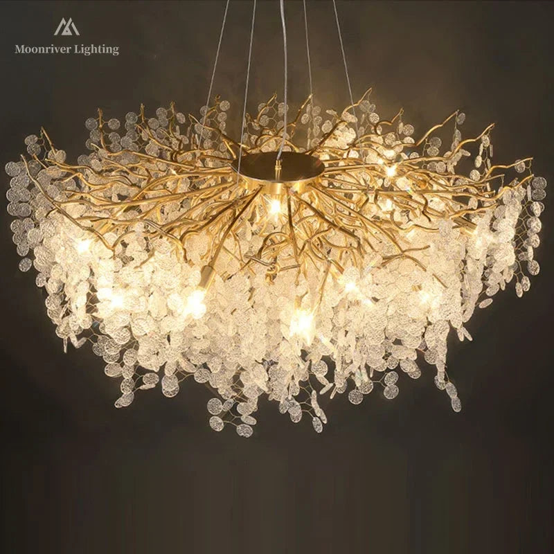 Decorbites™ Goldener Baumzweig-Kronleuchter: Elegante europäische Stil Pendelleuchte für die Einrichtung zu Hause
