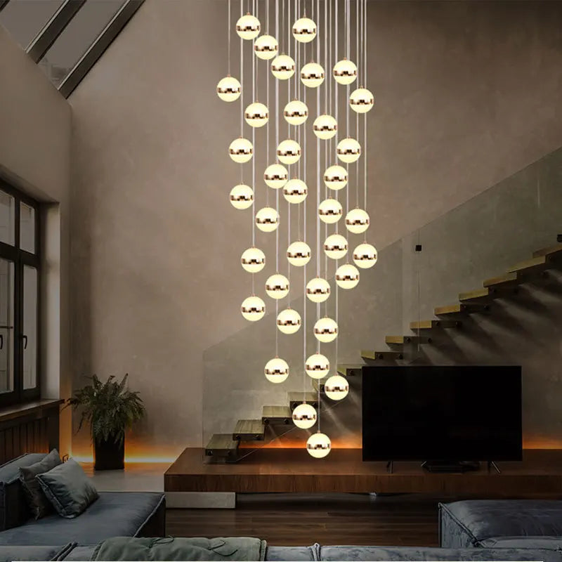 Gold Acrylic Staircase Chandelier