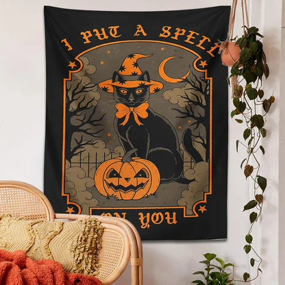 Decorbites™ Halloween-Katzen-Wandbehang für süße und gruselige Heimdekoration