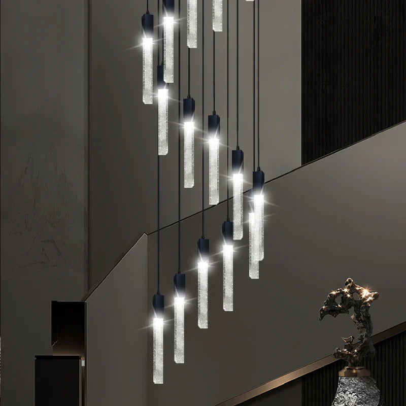 DecorBites™ Crystal Bubble Chandelier Pendant Light - Modern Staircase Hanging Fixture
