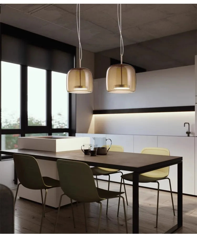 Nordisches Restaurant-Pendant-Licht, modernes Luxus-Bar-Tresen, Café-Nachttisch-Einzelkopf-Glas-Kunst-Lichtarmatur
