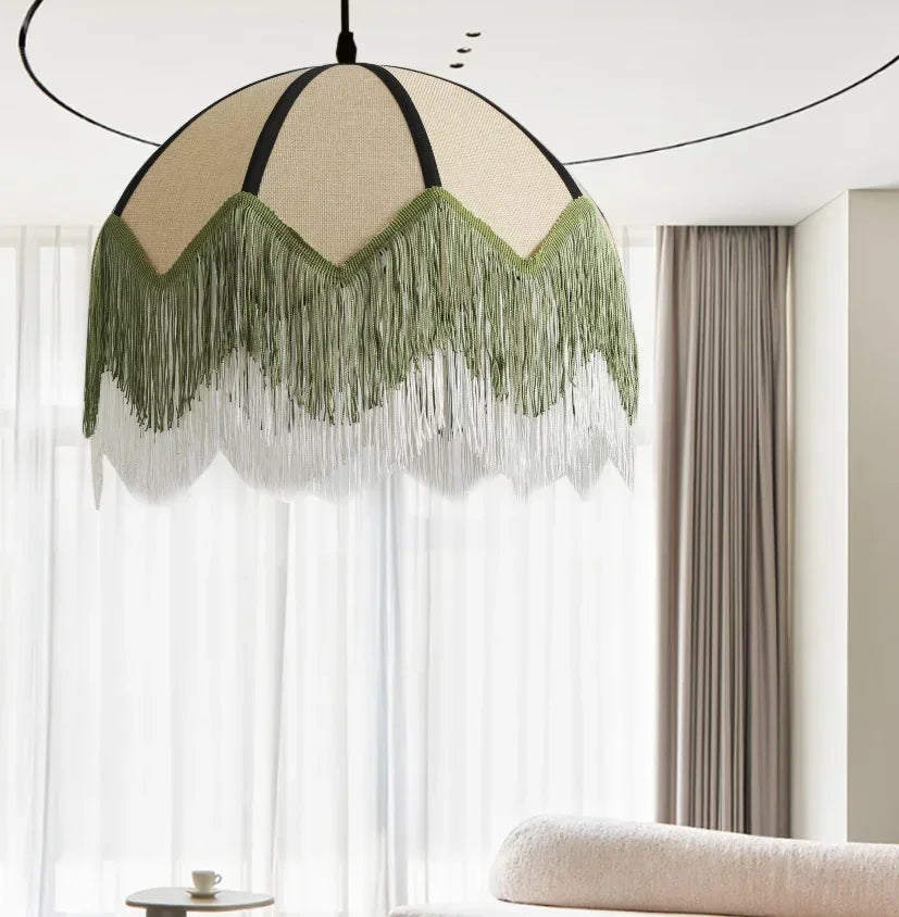 Decorbites™ Französisches Retro-Stil-Schlafzimmer-Lüster | Geflochtene Stoff-Pendant-Lampe