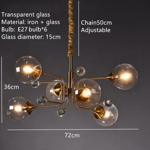 Decorbites™ Glas-Blase-Kronleuchter: Vintage-Industrial-Lampe für Wohnzimmer, Küche und Kücheninsel