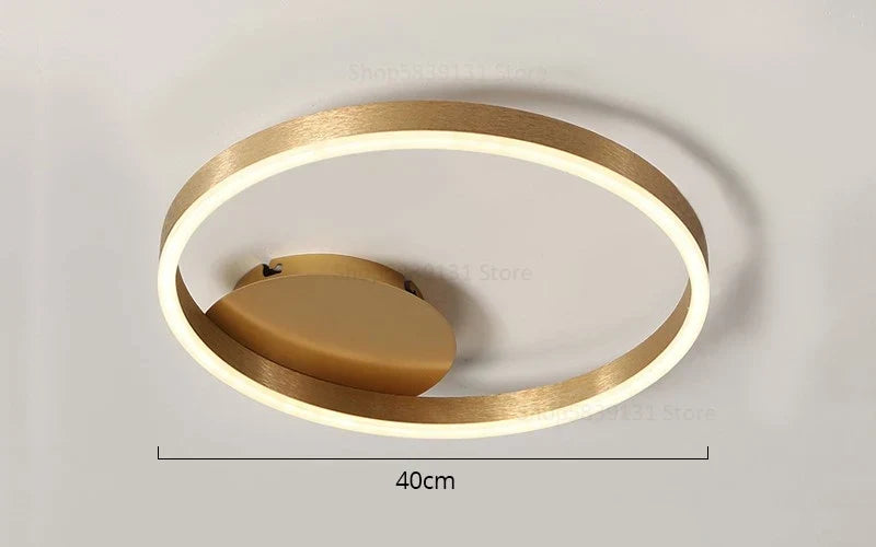 Decorbites™ Goldener Kaffeerunder Kreis LED-Deckenleuchte mit Acryl-Lampenschirm – Kreative Wohnzimmerarmatur
