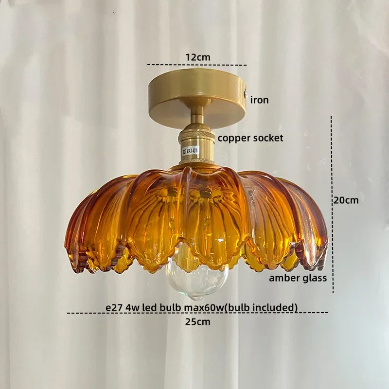 Decorbites™ Grünes Glas Kupfer Deckenleuchte Balkon Küche Moderne LED Lampe