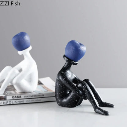 DecorBites™ Abstract Thinker Resin Sculpture for Room Aesthetics Ornaments and Decor