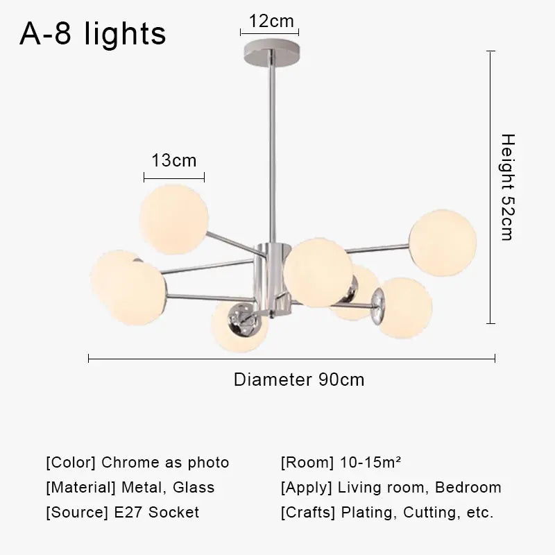 Decorbites™ Glas-Kugeln-LED-Deckenleuchter für modernes Wohnzimmer und Schlafzimmer