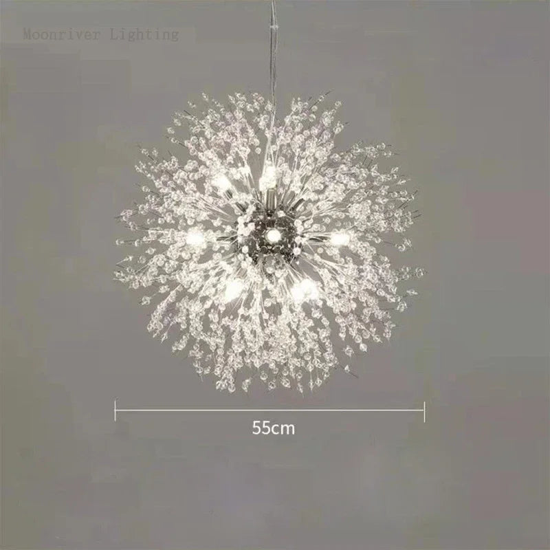 Decorbites™ Löwenzahn-Kristall-Leuchter: Moderner nordischer Stil LED-Hängeleuchte für das Wohnzimmer