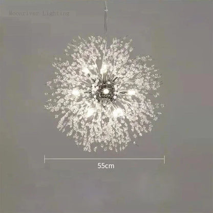 Decorbites™ Löwenzahn-Kristall-Leuchter: Moderner nordischer Stil LED-Hängeleuchte für das Wohnzimmer