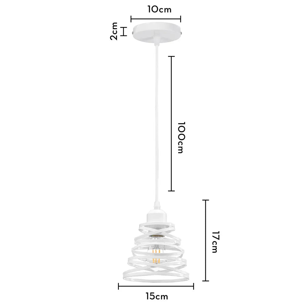 Decorbites™ Industrielles Vintage Weißes Schmiedeeisernes Käfig-Pendant-Licht für Wohnzimmer Schlafzimmer Esszimmer Loft