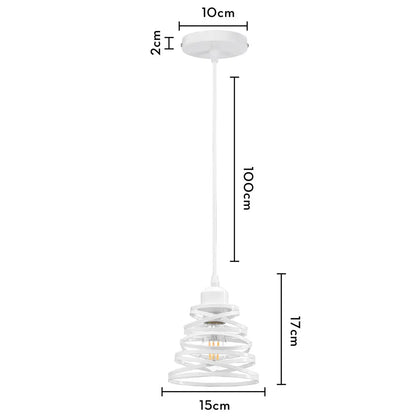 Decorbites™ Industrielles Vintage Weißes Schmiedeeisernes Käfig-Pendant-Licht für Wohnzimmer Schlafzimmer Esszimmer Loft
