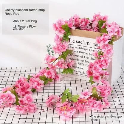 DecorBites™ 250cm Rose Flowers Vine Garland Autumn Cane Backdrop Decor