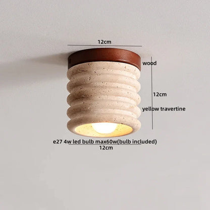 Decorbites™ LED Holz Gelber Travertin Deckenleuchte – Moderner Stil für die Hausdekoration