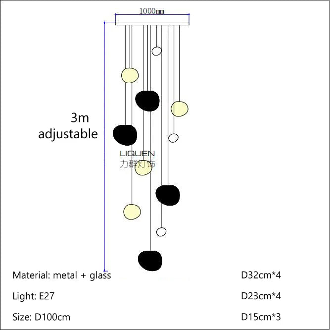 Decorbites™ Pflasterstein-Glas-LED-Hängeleuchten für Villa Hotel Loft Treppenlampe