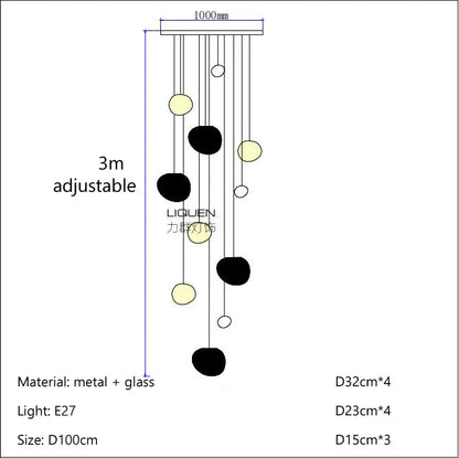 Decorbites™ Pflasterstein-Glas-LED-Hängeleuchten für Villa Hotel Loft Treppenlampe