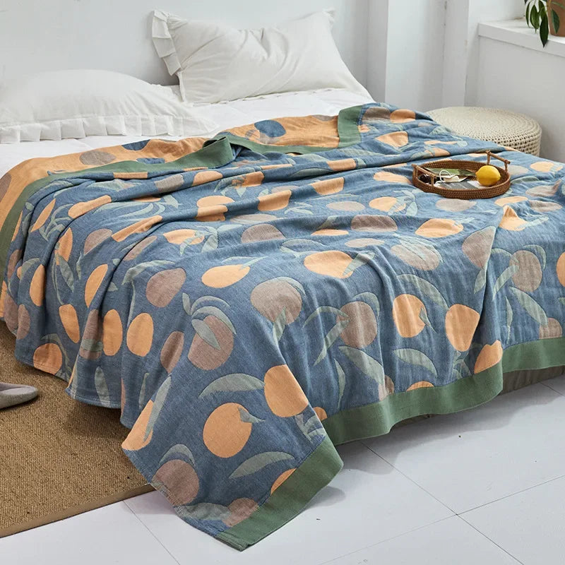Decorbites™ Baumwoll-Gaze-Handtuch-Wurfdecke - Weiche und gemütliche Bettdecke für alle Jahreszeiten