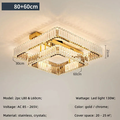 DecorBites™ Crystal Ceiling Chandelier Dimmable LED Lights for Luxury Foyers and Bedrooms