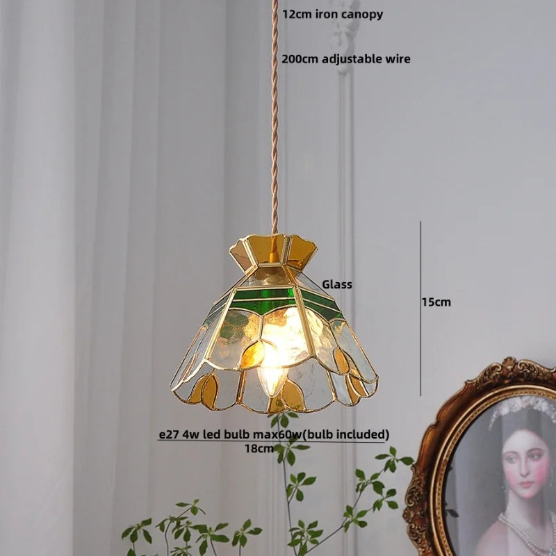 DecorBites™ Glass Brass Pendant Lamp Adjustable Wire LED Dining Room Kitchen Bar Balcony Decor