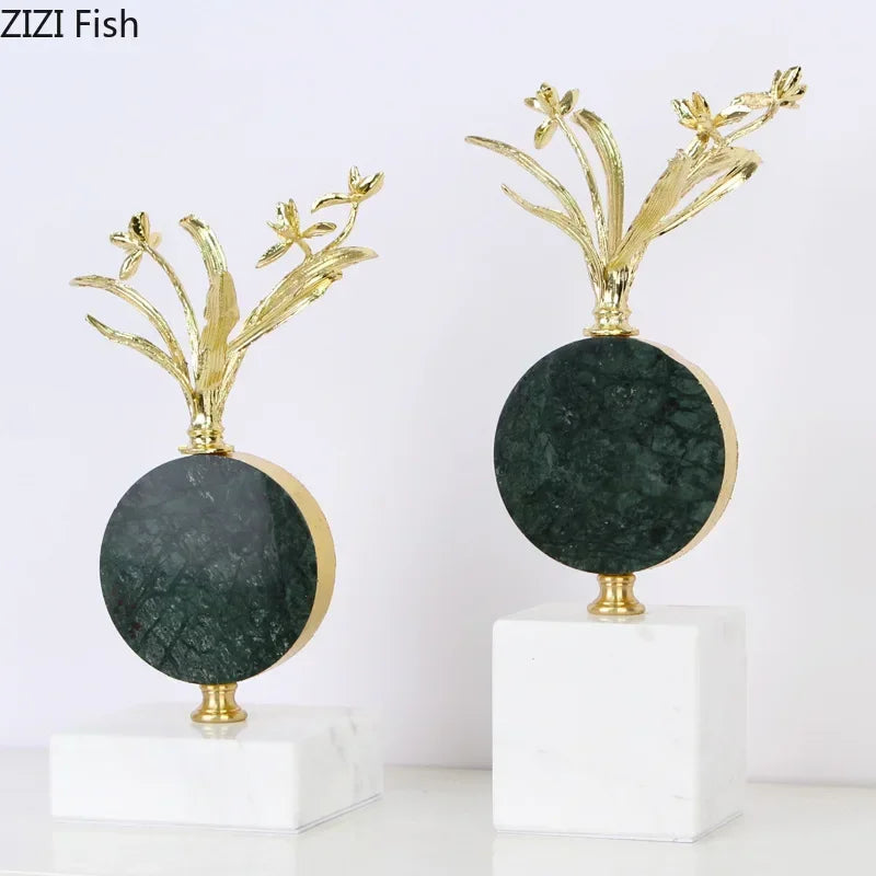 Decorbites™ Vergoldete Blütenkristall-Skulptur Schreibtischdekoration Moderne Handwerkskunst Raumdekoration