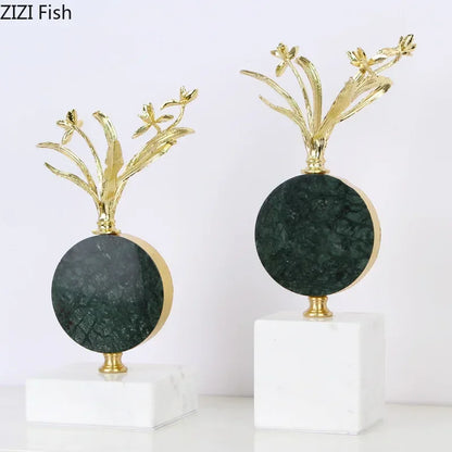 Decorbites™ Vergoldete Blütenkristall-Skulptur Schreibtischdekoration Moderne Handwerkskunst Raumdekoration