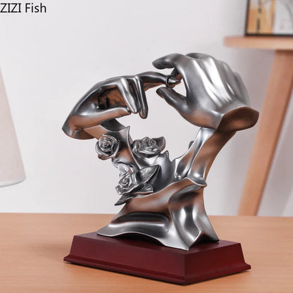 Decorbites™ Paar-Ringe-Statue Schreibtisch-Dekoration Harz-Handwerk Raum-Dekoration