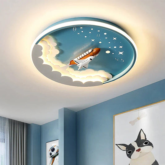 Decorbites™ Kinder-Karikatur-Einhorn-Rakete-LED-Deckenleuchte für Schlafzimmer und Lernzimmer
