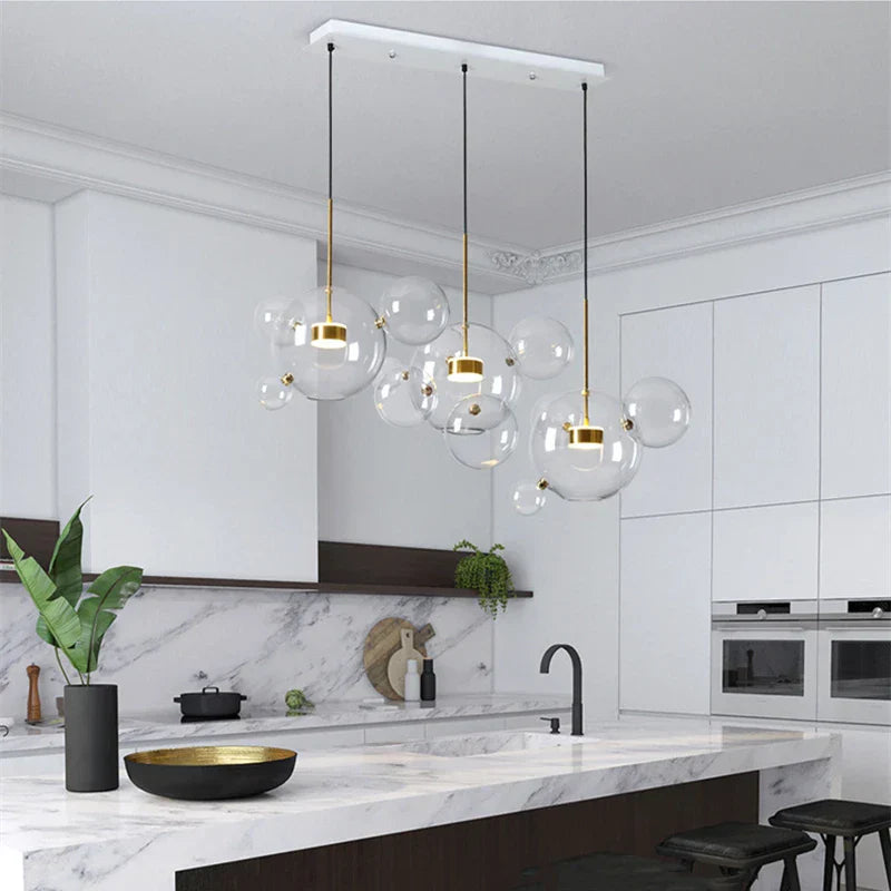 DecorBites™ Glass Bubble Ball LED Chandelier Mickey Light for Restaurant, Bar, and Store