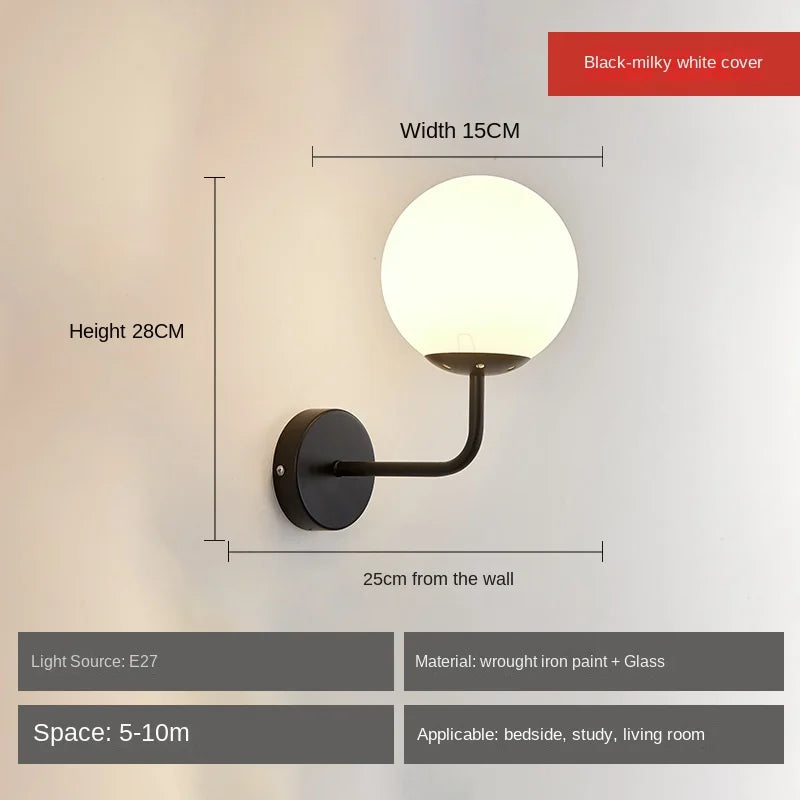 Decorbites™ Glasball-LED-Wandleuchte: Gold Nordisch Minimalistische Wandlampen Beleuchtung Schlafzimmer-Dekor-Armaturen