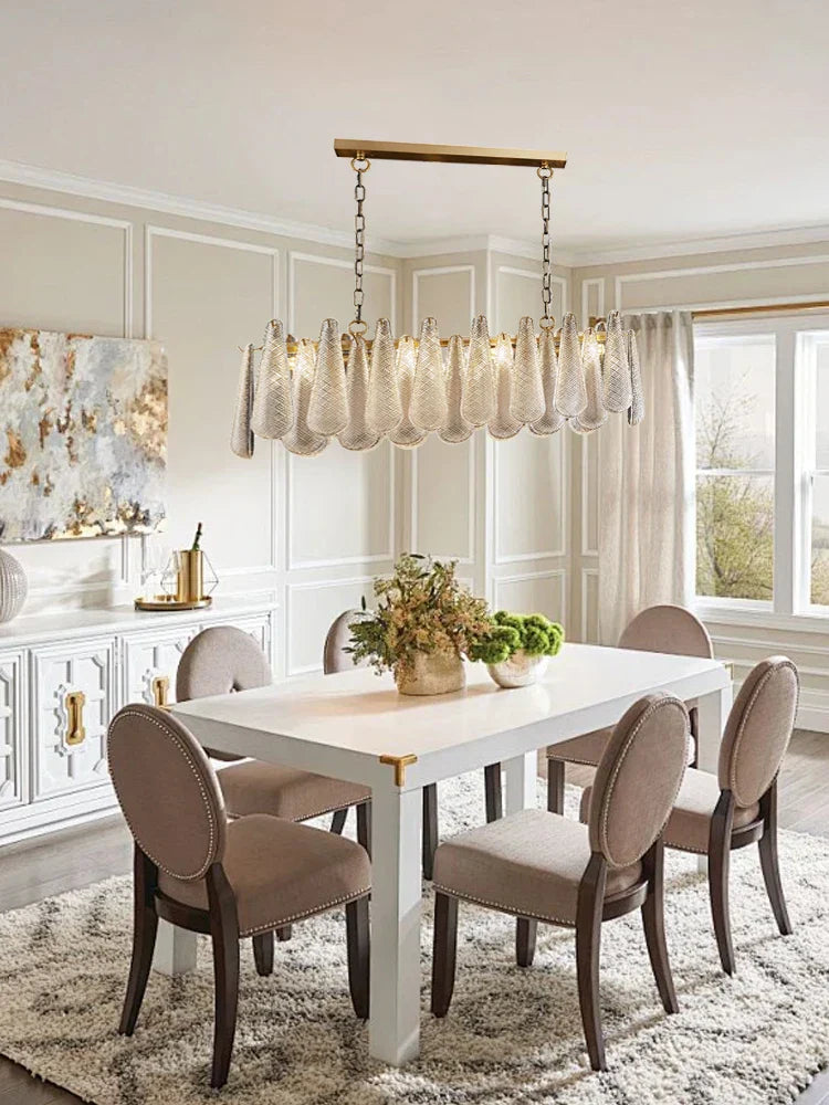Decorbites™ Gold-Glas-Hängeleuchte für Esstisch & Hotel, moderne Deckenleuchte für Eingangshalle