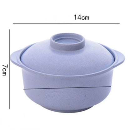 DecorBites™ Japanese Style Instant Noodle Rice Bowl with Lid - Healthy Tableware