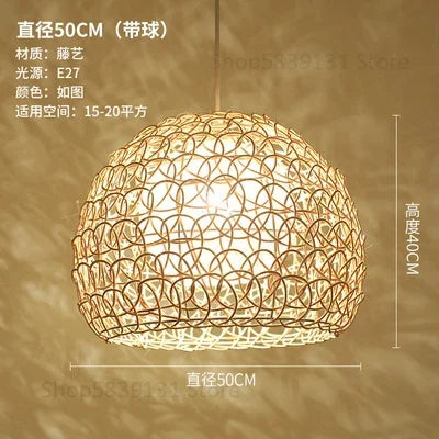 Decorbites™ Handgewebte Rattan-Hängeleuchter Bambus Moderne Wohnzimmer-Dekoration