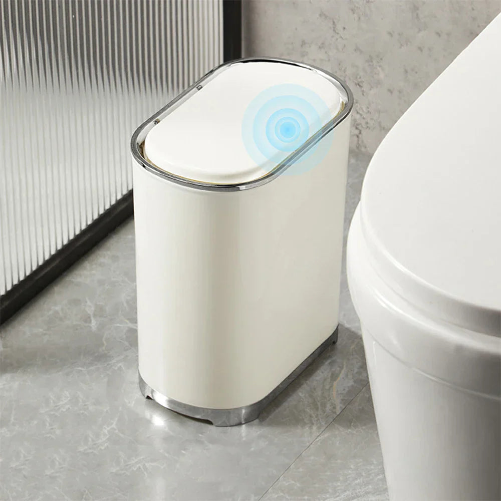 Decorbites™ Leichtluxus-Bad-Mülleimer mit Deckel für Küche, Wohnzimmer - Wasserdichter Schmaler Abfallbehälter