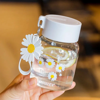 Decorbites™ Gartendaisy-Blüten-Glas-Wasserflasche Tragbarer Becher 350ML