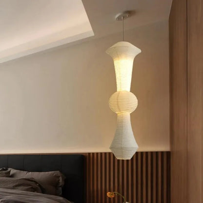 Japandi White Rice Paper Akari Pendant Light