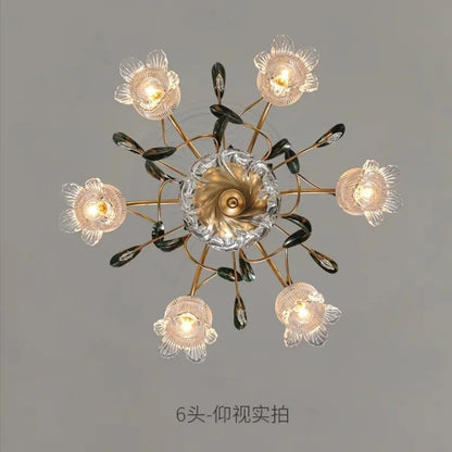 Decorbites™ Glasblumen-Kronleuchter: Elegantes Retro-High-End-Hauptlicht für Lobby zu Hause, Restaurant