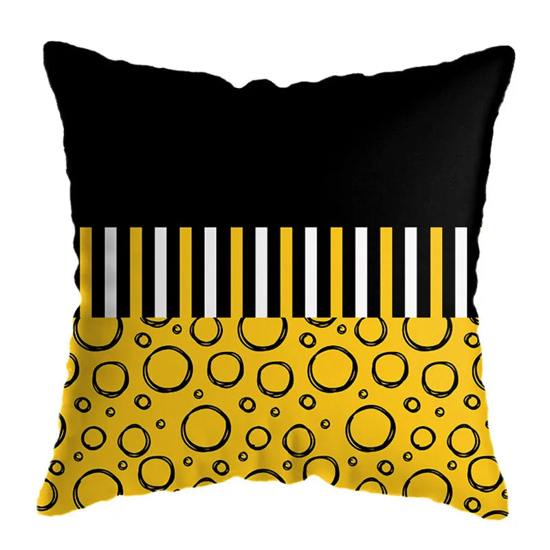Decorbites™ Geometrisches Hirsch-Print Kissenbezug 45x45 cm - Gelb Hausteppich-Dekoration