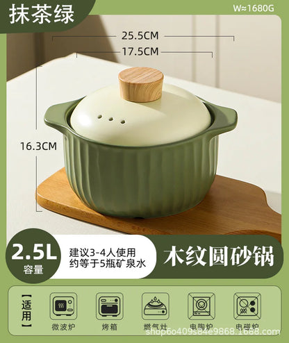 DecorBites™ Gas Stove Rice Cooker Casserole Pot - High Temperature Resistant Soup Pot