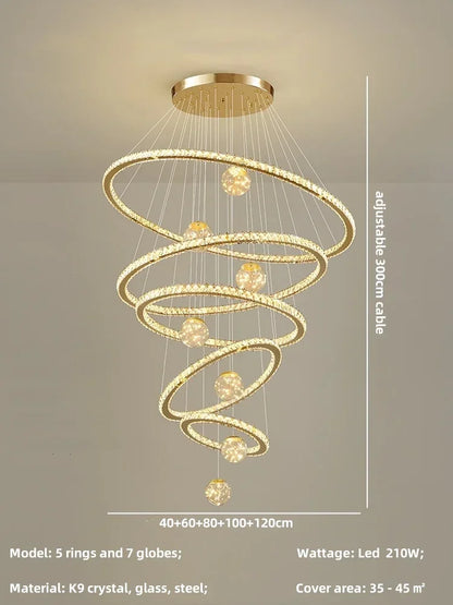 Decorbites™ Kristall-LED-Kronleuchter: Moderne Pendelleuchten für das Wohnzimmer, Glasglobus-Hängeleuchte