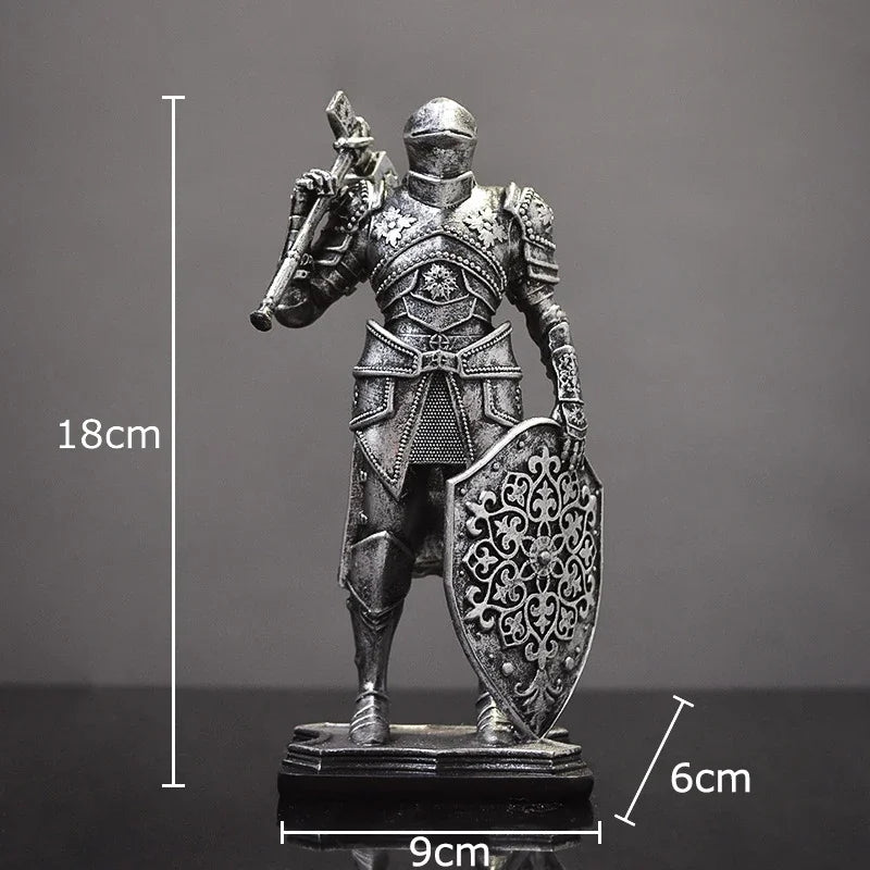 Decorbites™ Schwere gepanzerte Ritter-Harzstatue als Dekoration für Schreibtisch und Raumästhetik
