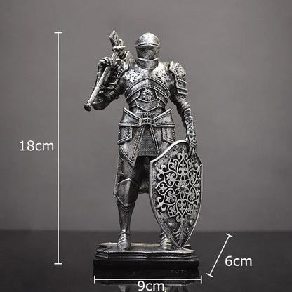 Decorbites™ Schwere gepanzerte Ritter-Harzstatue als Dekoration für Schreibtisch und Raumästhetik