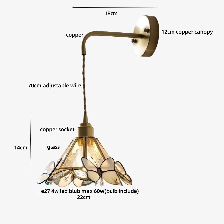 Glass Butterfly Wall Sconce