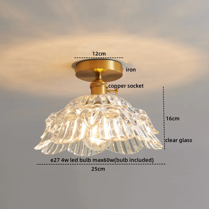 DecorBites™ Glass Copper LED Ceiling Light - Simple Art Decorative Chandelier