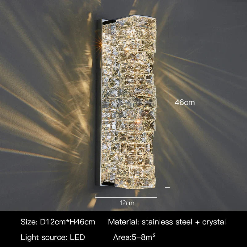 DecorBites™ Crystal Wall Sconce: Elegant Bedroom & Living Room LED Wall Lamp