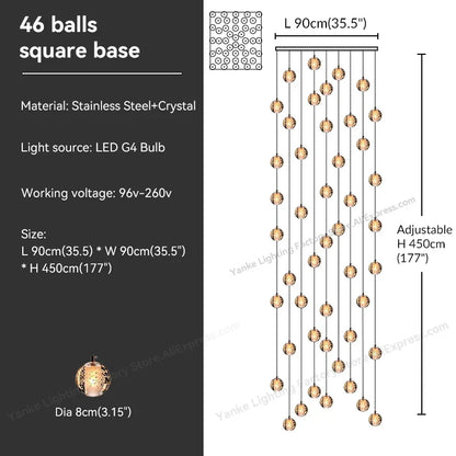 Decorbites™ Kristall-Blase-Ball-Hängeleuchte für Heimdekoration und Gastgewerberäume